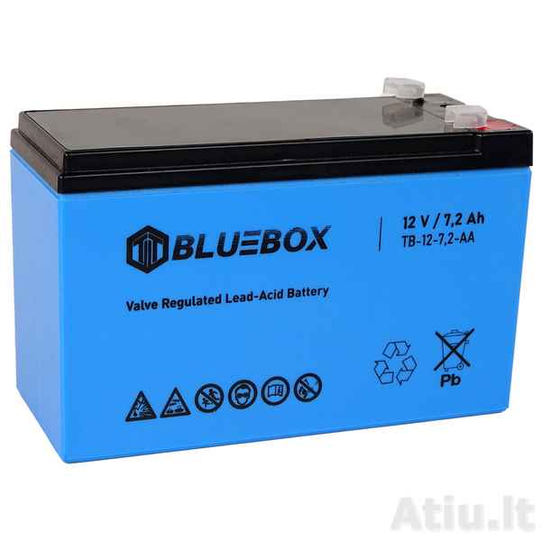 12V 7,2Ah BLUEBOX gelinis akumuliatorius vaikiškam elektromobiliui