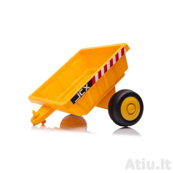 Vaikiškas elektrinis traktorius su kaušu ir priekaba S617 Geltonas