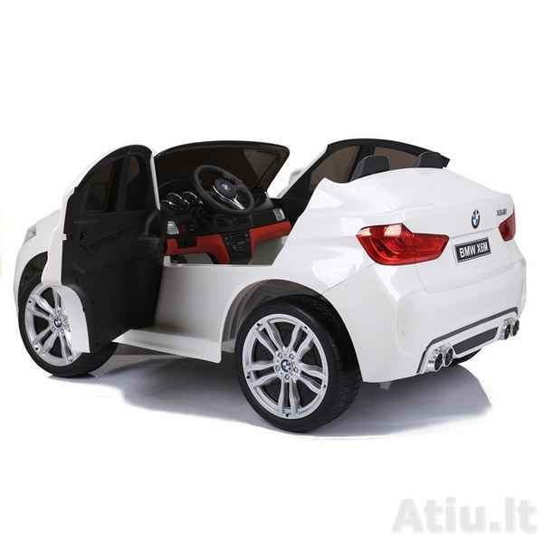 Dvivietis vaikiškas elektromobilis BMW X6M, Baltas